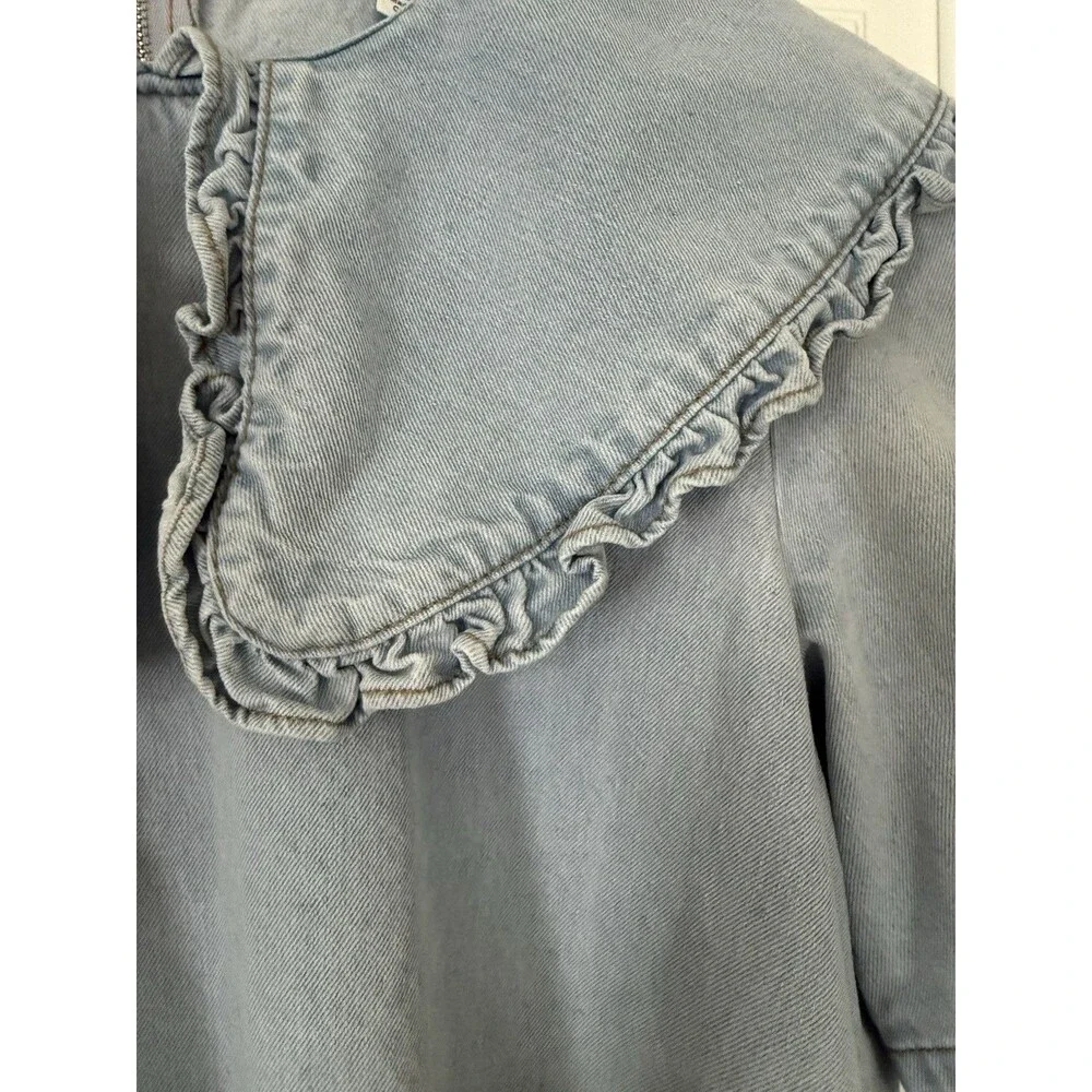 Amable By Mable Anthropology Collared Denim Babydoll Dress Size Small - Picture 2 of 5